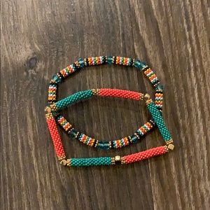 3/$15 Two Multicolored Beaded Bracelets
